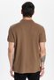 Men's Slim Fit Slim Fit 100% Cotton Brown Polo Neck T-Shirt - 5