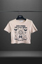 Women's Crop Moon Printed Crew Neck T-Shirt