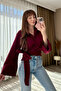 Tie-Up Burgundy Shirt - 3