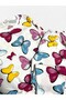 Girl's 100% Cotton White Butterfly Patterned Long Sleeve Seasonal Pajama Set - 3