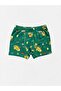 Boy's 100% Cotton Truck Cylinder Scoop Construction Equipment Patterned Green Undershirt Boxer Set - 3