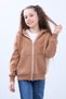Unisex Children's Hooded Zipper Cardigan – Brown Comfortable and Stylish Casual Top - 2