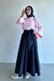 Linda Belted Navy Blue Skirt - 4