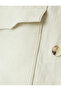 Linen Jacket with Stand Collar, Flap Pocket Detail, and Button Closure - 6