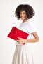 Premium Women's Colorful Lined Zippered Clutch Handbag Portfolio - 5