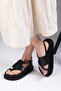 Lora Genuine Leather Black Color Flip Flops Women's Sandals - 6