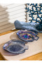 Lcw Home Blue Fish Figured Glass Plate Set of 2 16 cm