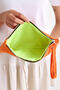 Premium Women's Colorful Lined Zippered Clutch Handbag Portfolio - 7