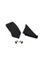 Black Patterned Tie Handkerchief Cufflinks Special Set - 3
