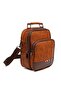 Men's Tan Leather Mechanism Wallet and Daily Shoulder Handbag - 5