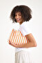 Premium Women's 1St Quality Cotton Woven Lined Colorful Clutch Portfolio Handbag - 5