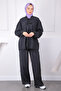Black Front Tie Kimono Suit with Pants