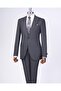 Italian style slim fit jacket vest pants suit black T10339