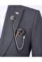 Italian Style Slim Fit Jacket Vest Pants Suit Anthracite T11396 - 4