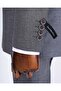 Italian Style Slim Fit Patterned Double Breasted Jacket Pants Suit Black T11693 - 4