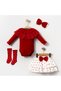 Baby Girl Skirt, Laced Badge, 4 Piece Set - 5