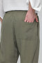Men's Baggy Linen Pants with Elastic Waist - 6