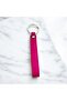 Pink Silicone Keychain with Metal Gold Ring - 2