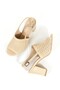 Villy Beige Color Genuine Leather Sandals Asymmetrical Heeled Shoes - 3