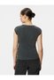 Cap Sleeve Crew Neck T-Shirt Cotton Ribbed Slim Fit - 4