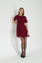 Burgundy Flounce Short Dress / Sevde Ugur - 5
