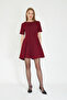 Burgundy Flounce Short Dress / Sevde Ugur - 6