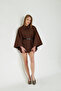 Brown Belted Trench Coat Poncho / Sevde Ugur - 3