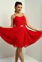 Women's Rope Strap Back Tie Front Window Lined Chiffon Short Flared Dress - 3