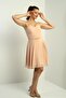 Women's Rope Strap Back Tie Front Window Lined Chiffon Short Flared Dress - 2