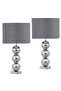 2 Pcs Ala Table Lampshade Chrome Body Fabric Headboard Decorative Lighting
