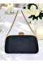 Special Design Black Color Satin Chain Handle Crystal Stone Handle Women's Evening Dress Bag - 4