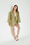 Women's Khaki Linen Lace-Up Kimono - 5