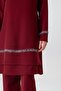Stone Detail Hijab Set - Burgundy - 7