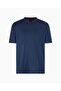 Men's Pure Cotton Jacquard Regular Fit Round Neck Circle Brand Logo Patterned Navy Blue T-Shirt Em00 - 5