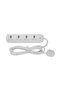 Epsilon 4 Way Extension Socket- ES1111 | 3 m Cord,  White, Two-Year Warranty - 2