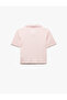 Pink Crop Polo Neck T-Shirt - 4