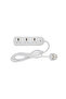 Epsilon 3 Way Extension Socket- ES1109/ 2 m Cord,| White, Two-Year Warranty - 2