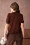 Women's Crew Neck Argyle Patterned Stone Knitwear Blouse - 6