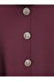 Button Detailed Stand Collar Ruffled Shoulder Scuba Suit - 4