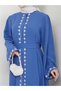Women's Hijab Prayer Dress Embroidered Evening Dress Ferace Dress – Blue - 8