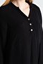 Long Sleeve Asu Summer Muslin Blouse Black Black - 3