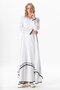 Long Sleeve Şile Fabric Lerzan Oval Collar Embroidered Summer Dress White Byz - 5