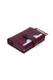 Leather Rfid Protective Aluminum Automatic Mechanism Card Holder and Wallet - Purple - 2