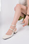 Genuine Leather Mary Jane Beige Women's Heeled Leather Shoes Trc-Mj05 - 3