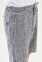 Striped Super Slim Fit Elastic Waist Drawstring Linen Men's Shorts Navy Blue - 18111.25Y - 2