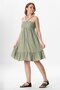 Alanya Halter Neck Short Summer Muslin Dress Olive Green Zytnysl - 5