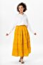 Benan Elastic Waist Long Summer Muslin Skirt Mustard Hrd - 6