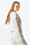 Short Sleeve Izel Summer Muslin Blouse Ice Blue Bmv - 5