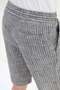 Striped Super Slim Fit Elastic Waist Drawstring Linen Men's Shorts Navy Blue - 18111.25Y - 4