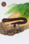 Burgundy Barley Cut Squeezing Amber Rosary with Brushed Silver Tassel 201023887 - 4